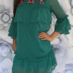 Zelené šaty Flounce