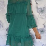 Zelené šaty Flounce